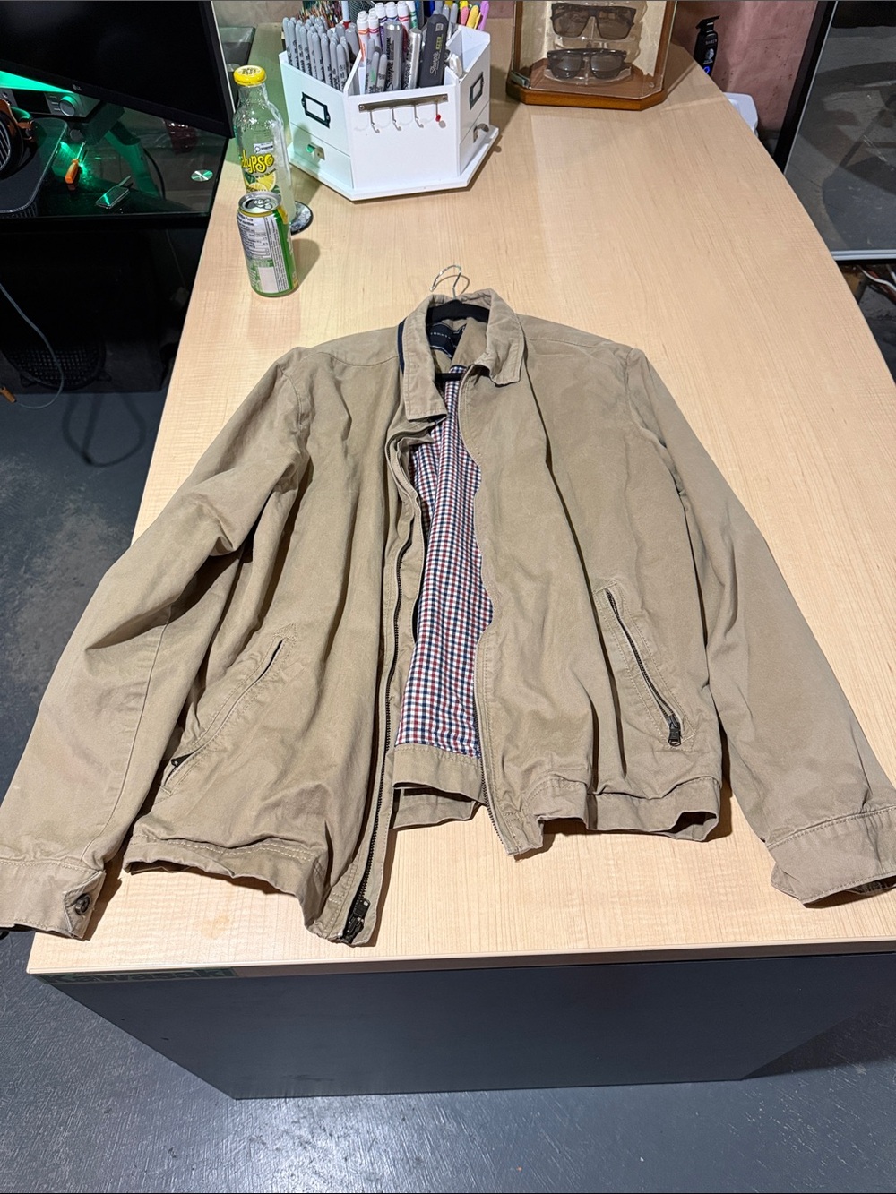 Tommy Hilfiger Men's Khaki Lightweight Shirt Jacket